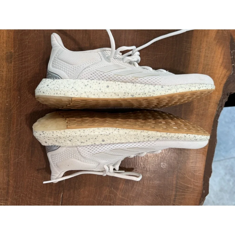 adidas PureBoost 21 Men's 8.5 White Running Shoes GZ3152 Boost Knit‎ Gum